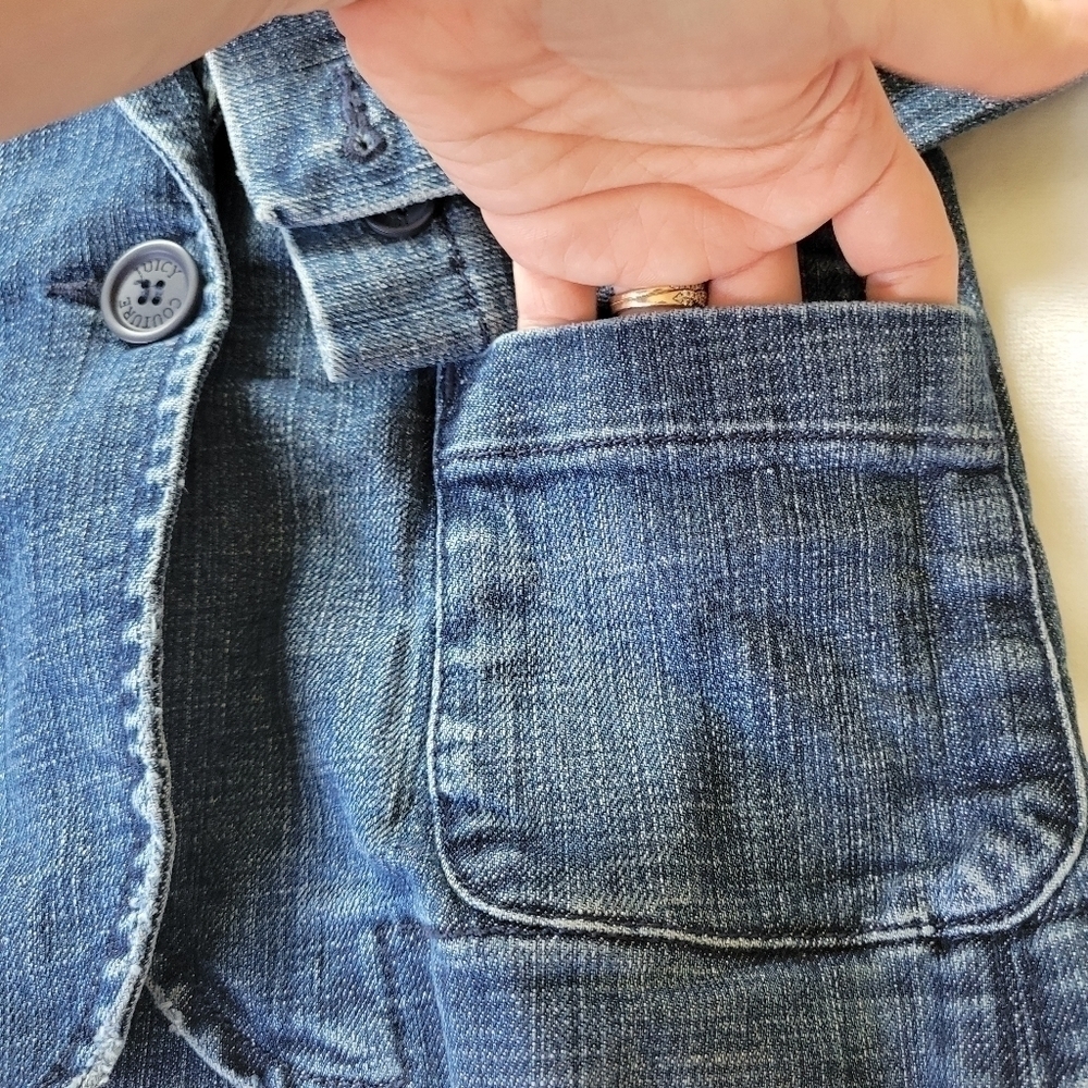 Juicy Couture Jeans Y2K denim 1 button blazer S - Picture 4 of 16